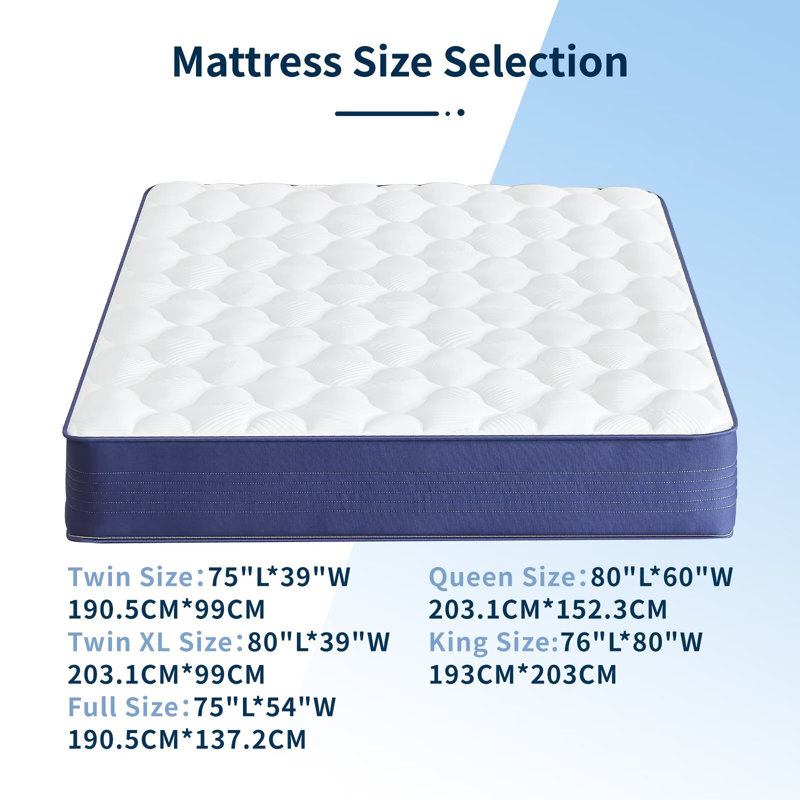 Matelas hybride moyen en mousse viscoélastique imprégnée de gel dans une boîte, Double, 10"