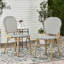 2 chaises d'extérieur, grises, bistro français, structure en aluminium et chaises de jardin rouillées avec 2 pour l'espace