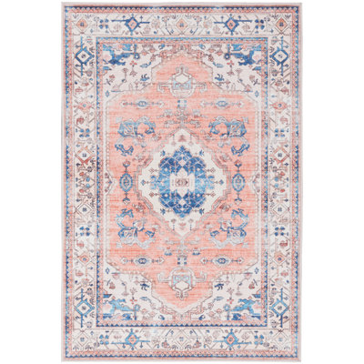 Tapis performance brun / beige / bleu tissé à la machine