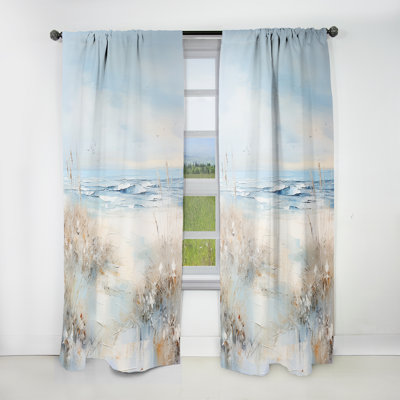 Coastal Ocean Charm In Winter - Coastal Velvet Curtain - 1 Panel