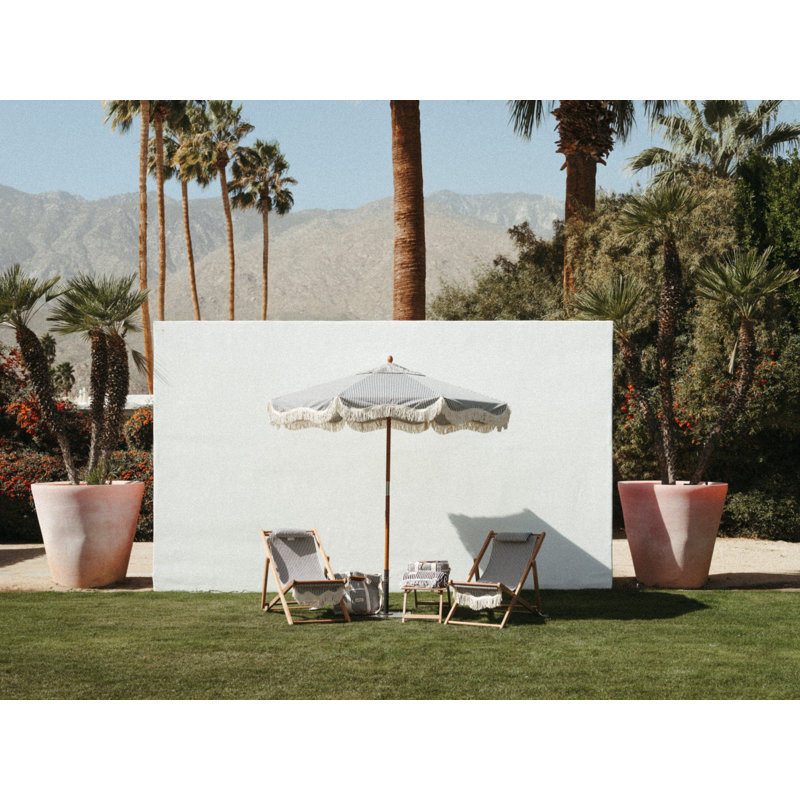 Chaise longue pliante avec coussin , Lauren's rayé bleu marine