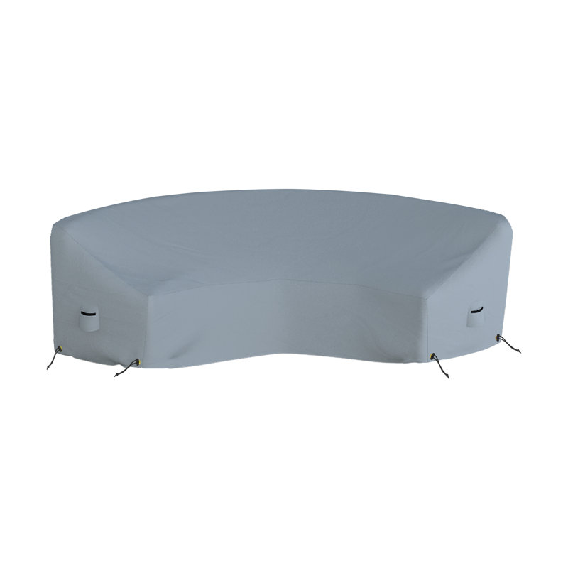 Weatherproof Patio Curved Sectional Sofa Cover, Afrahim Curved Patio Sofa Cover, Cover for Curved Sofa, Gray