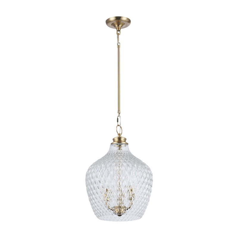 Breen 3-Light Pendant with Clear Glass, Modern Brushed Gold