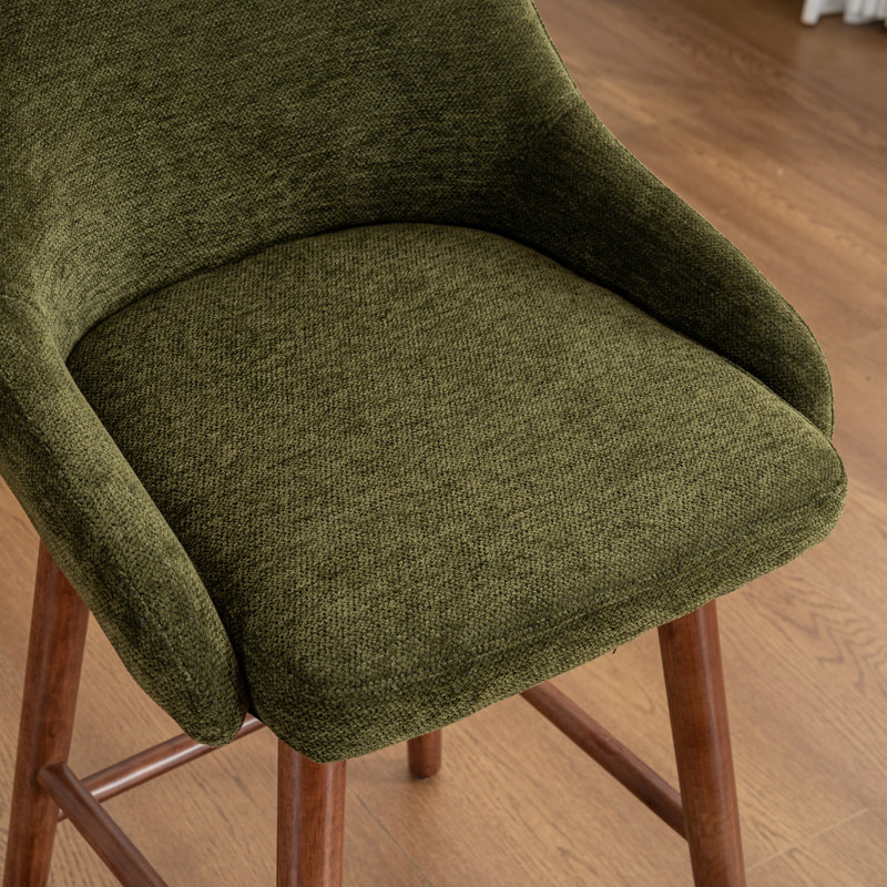 Tabouret de bar rembourré Verano Stoke, Chenille verte