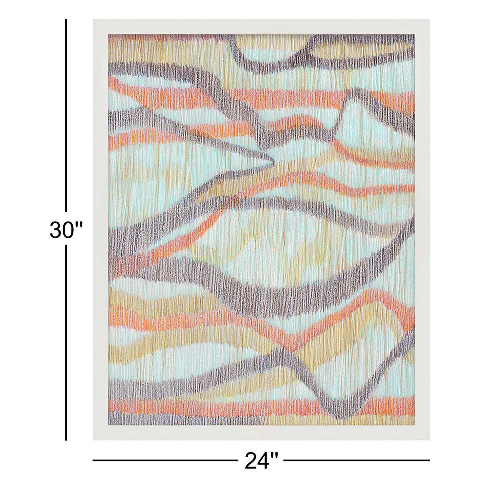 Rhythm and Ripples 2-Piece Painting Set, White Framed, 30" H x 24" W x 1.25" D
