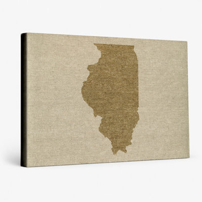 Illinois State Silhouette - Paysage, art mural sur toile