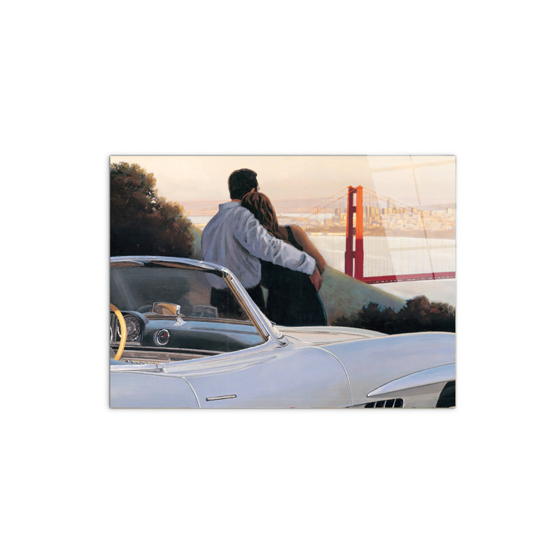 Car And Love By Art Studio 58×78 Cm CrystalArt Acrylic Material Glass Effect, Frameless Panel, Lightweight Ready To Hang by Art Studio - No Frame Print on Plastic / Acrylic