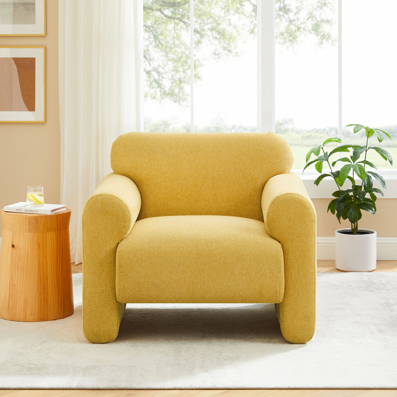 Fauteuil d'appoint rembourré 37 po Kimwana, Sergé de polyester marguerite