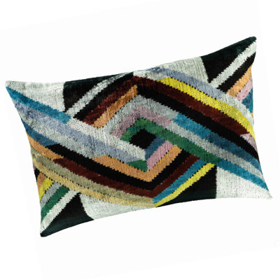  Housse de coussin en velours Ikat