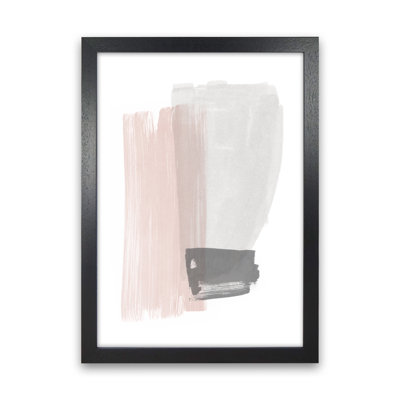 Grey And Pink Brushstrokes I - Print