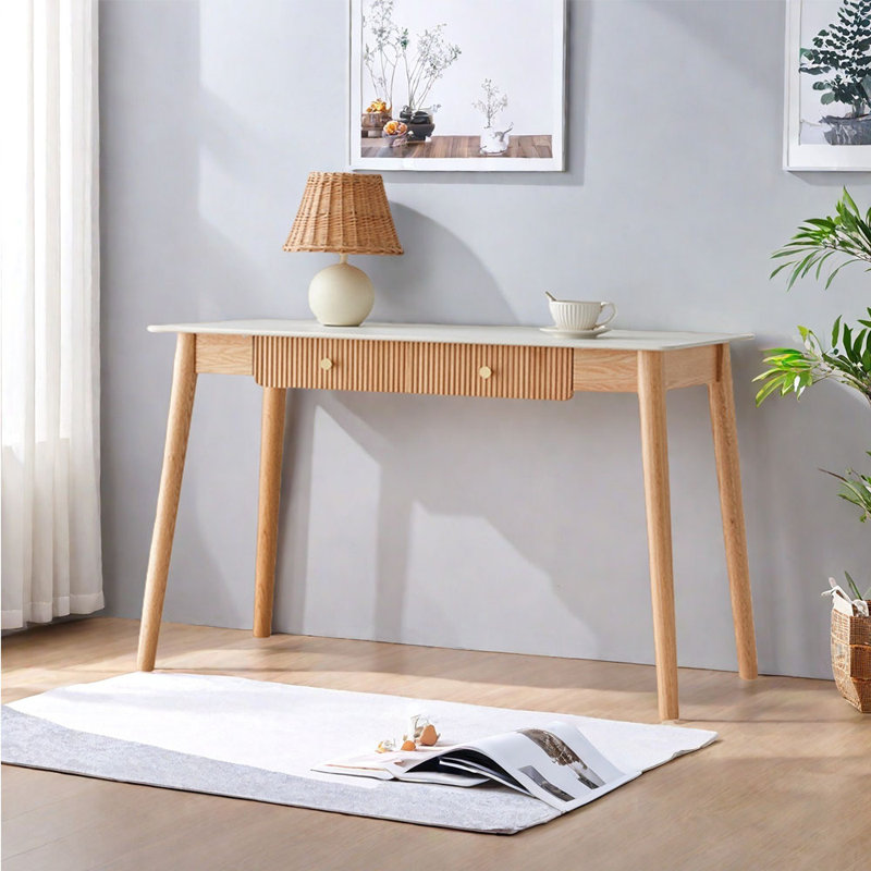 Bureau en pierre frittée de style européen, H 29,53 po x l 47,24 po x P 22,05 po