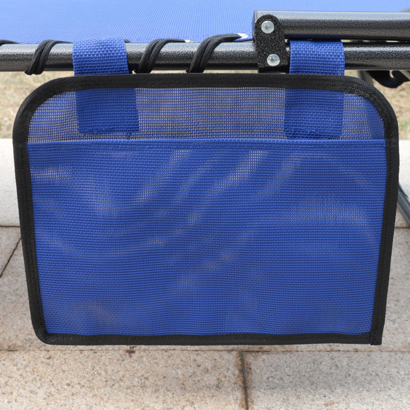 Melbourne Outdoor Metal Chaise Lounge , Cushion Included, Blue