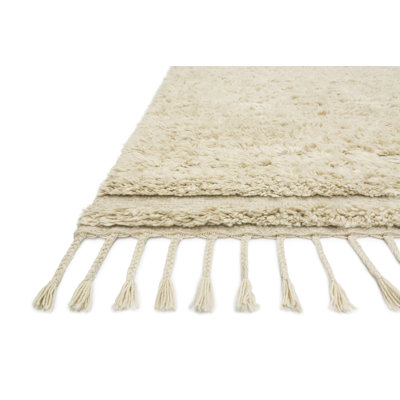 Michaela Geometric Hand Knotted Beige Area Rug