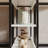 Engineered Fir Core Drop-Leaf Dining Table with Metal Frame, Storage & Lockable Wheels-206577998