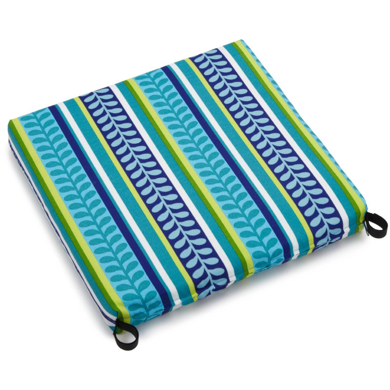 Outdoor 3'' Dining Chair Seat Cushion, Pike Azure