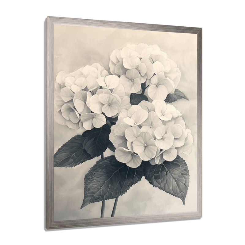 Willington, reproduction d'art sur toile florale, H 20 po x l 12 po, Picture Framed, Argent argent