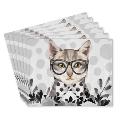 Geek Cat Polyester Orlane Set of 6 - Home Decor Essentials