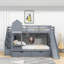 2 Drawers Bunk Bed with Storage Stairs, Slide and Shelves-377512721-366781092