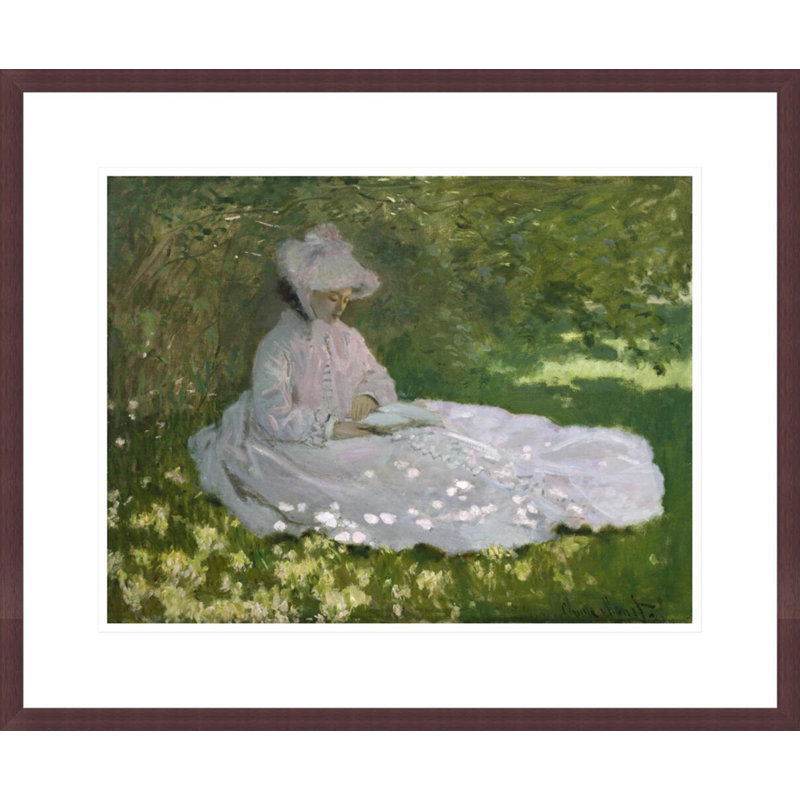 «Springtime» par Claude Monet, impression giclée encadrée, H 17,75 po x l 21,44 po