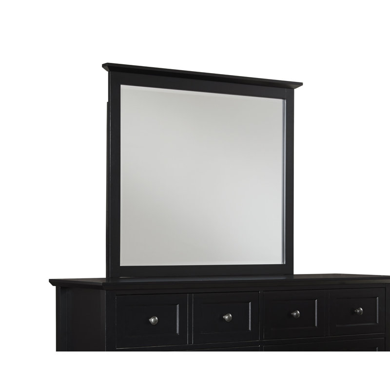 Mowgli Solid Wood Rectangle Wall Mirror, Black