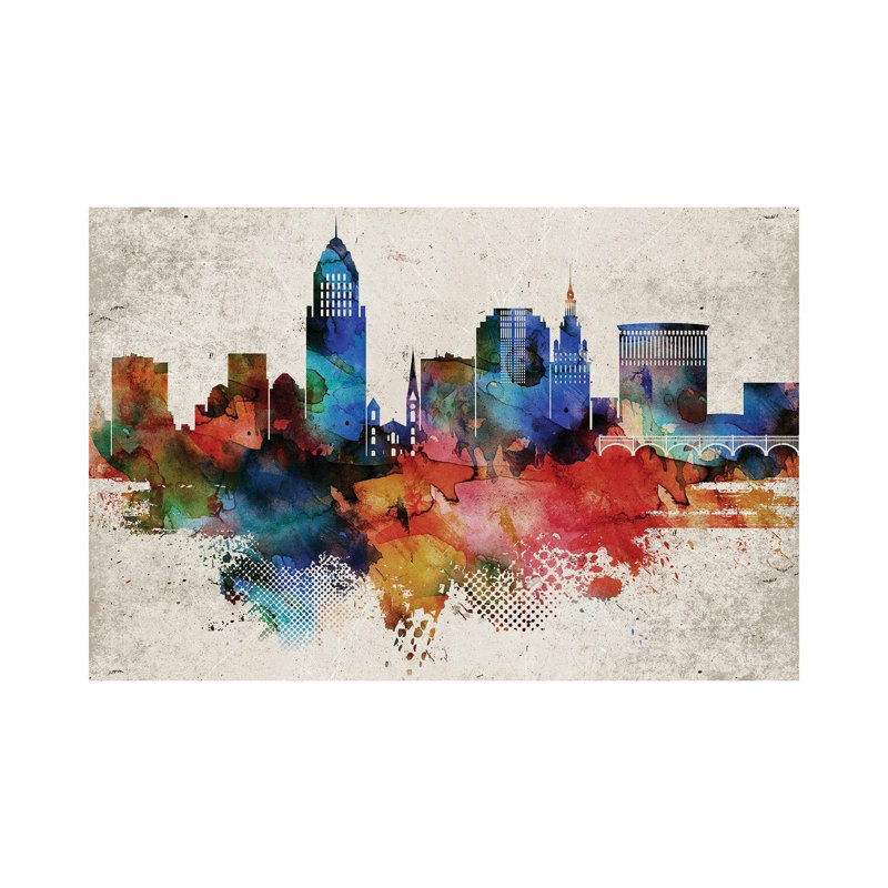 Cleveland Abstract - Wrapped Canvas Print, 66.04 cm H x 45.72 cm W