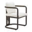 Ensemble de deux fauteuils de salle à manger rembourrés ivoire et noirs