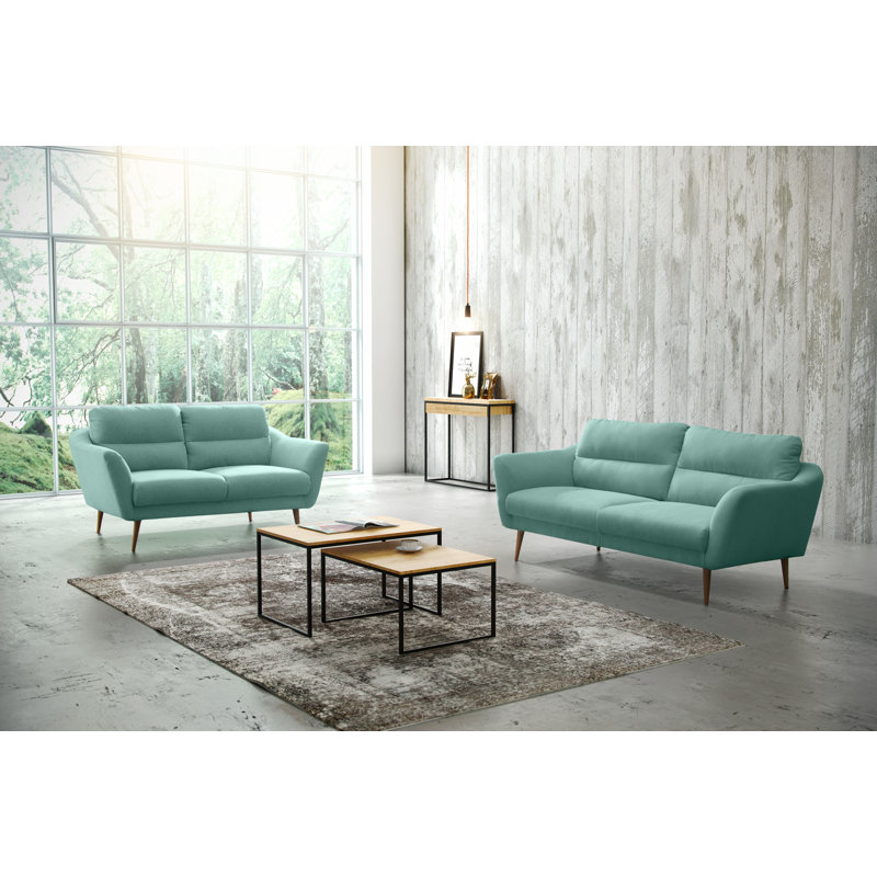 Rock 66Cm Wide Square Footstool Ottoman, Turquoise