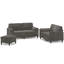  Ensemble de canapé 3 pièces avec coussins décoratifs et velours gris foncé