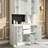 74" Freestanding Kitchen Pantry Cabinet Cupboard with 6 Doors,3 Shelves and 2 Drawer-62110301