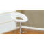 2 pièces Tabourets réglables en similicuir blanc avec siège rembourré et chaises contemporaines plaquées-386393688
