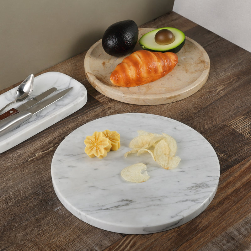 Natural Marble Cutting Board, 11*11in, Bianco Carrara