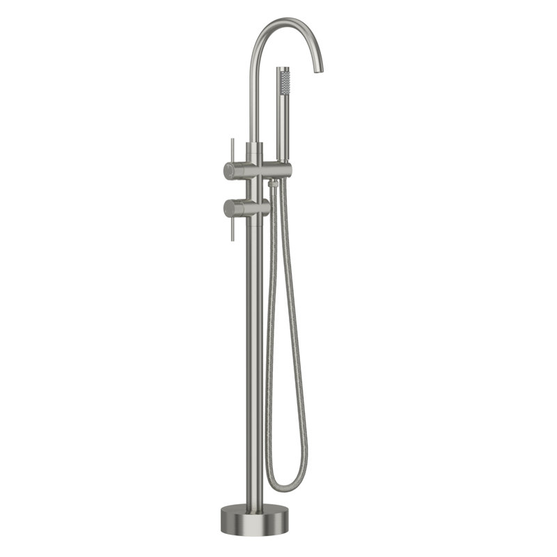° Robinet de salle de bain pivotant en nickel brossé