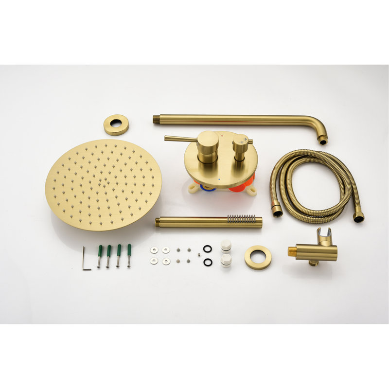 Shower System For Bathroom, With 10" Stainless Steel Rain Head And Handheld Wall Mounted Faucet , High