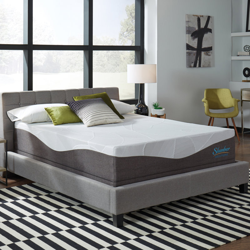 Slumber Solutions Renew Firm Gel Memory Foam Mattress Set, Queen, 12"