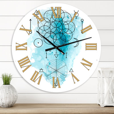 Symbol Of Alchemy And Sacred Geometry I - Bohemian & Eclectic Wall Clock