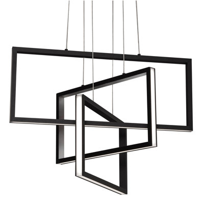 Luminaire suspendu rectangulaire unique à 3 lumières Aiona