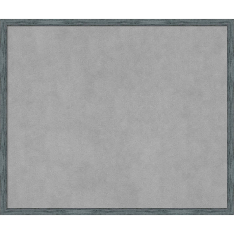 Tableau magnétique encadré étroit bleu-gris rustique, 21" H x 25" W