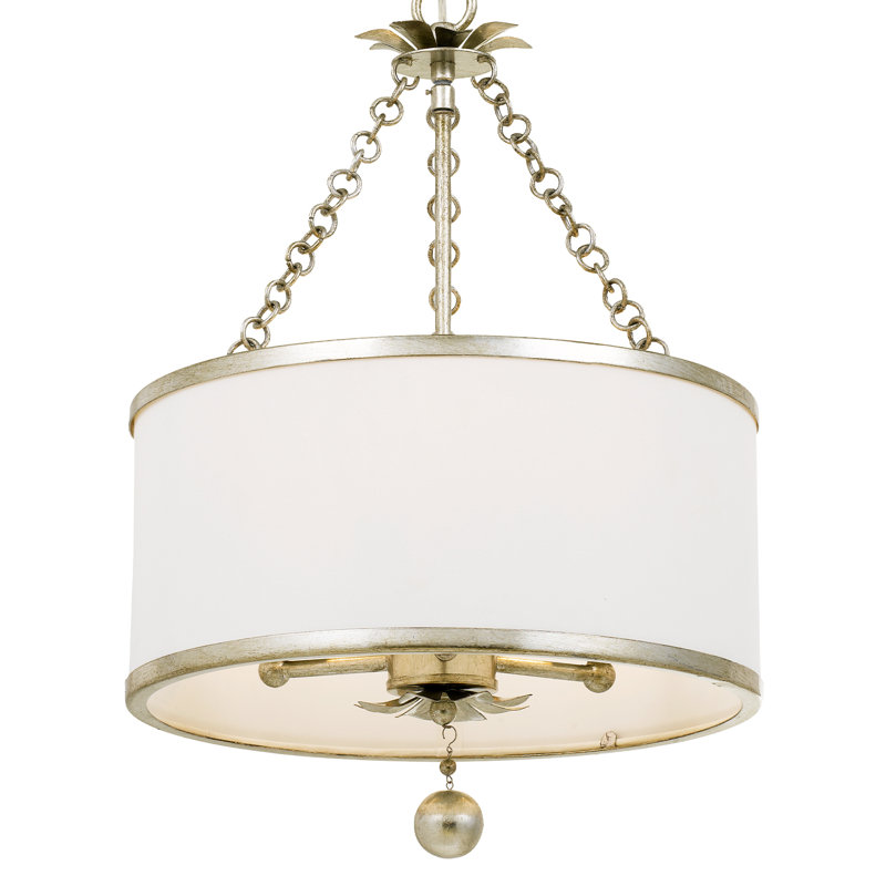 Paloma Dimmable Drum Chandelier, Silver, 20" H x 14" W