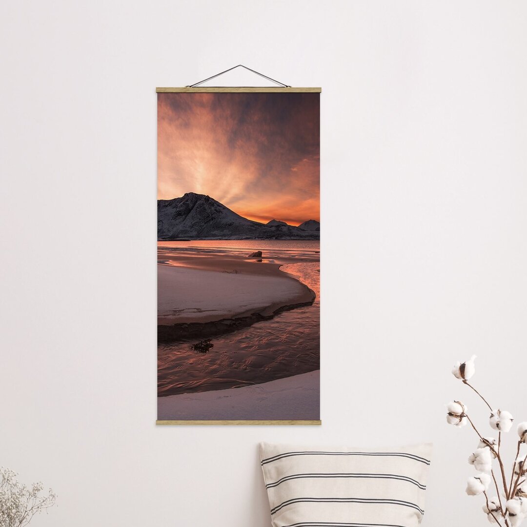 Stoffbild Mit Posterleisten - Goldener Sonnenuntergang - Hochformat 2:1