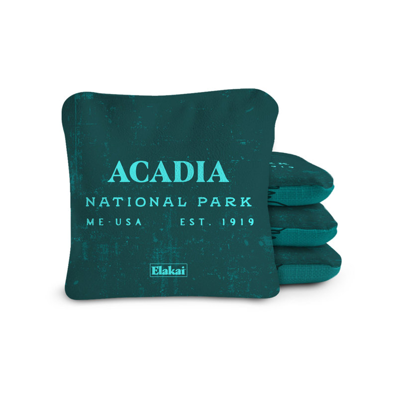 Durasuède Acadia National Park + Turbo Polyglide Pilote Versacraft Cornhole Sacs, H 6 po x l 6 po x P 1 po, Bleu sarcelle