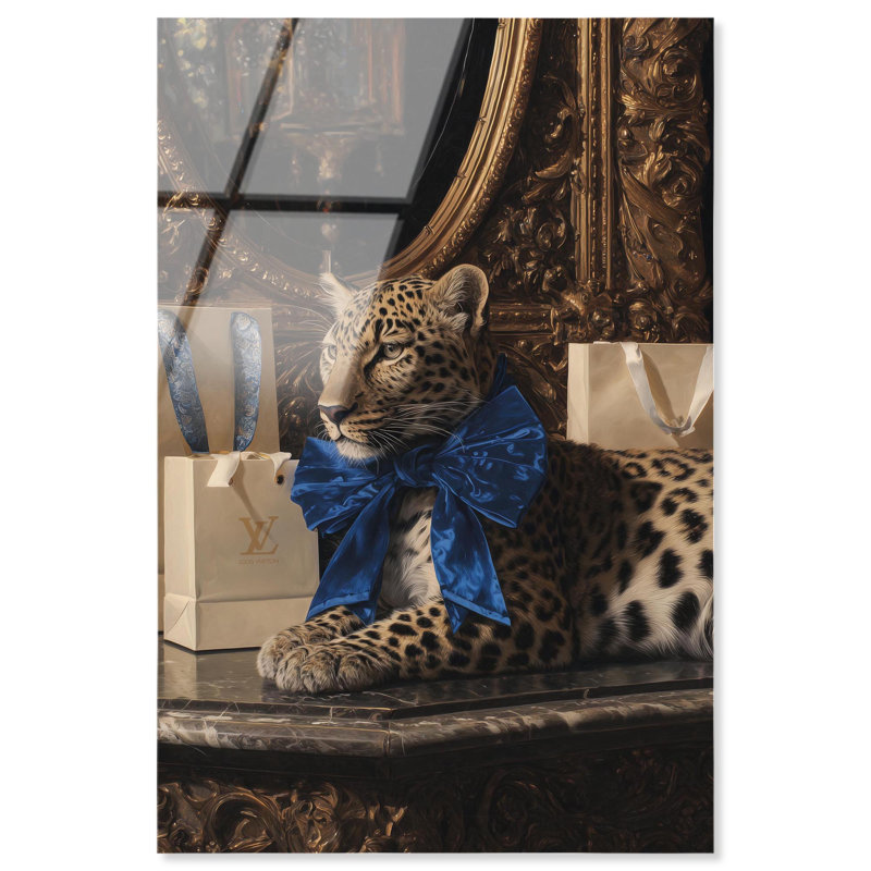 «Velvet Bow Leopard Glam» par Art Remedy, H 15 po x l 10 po