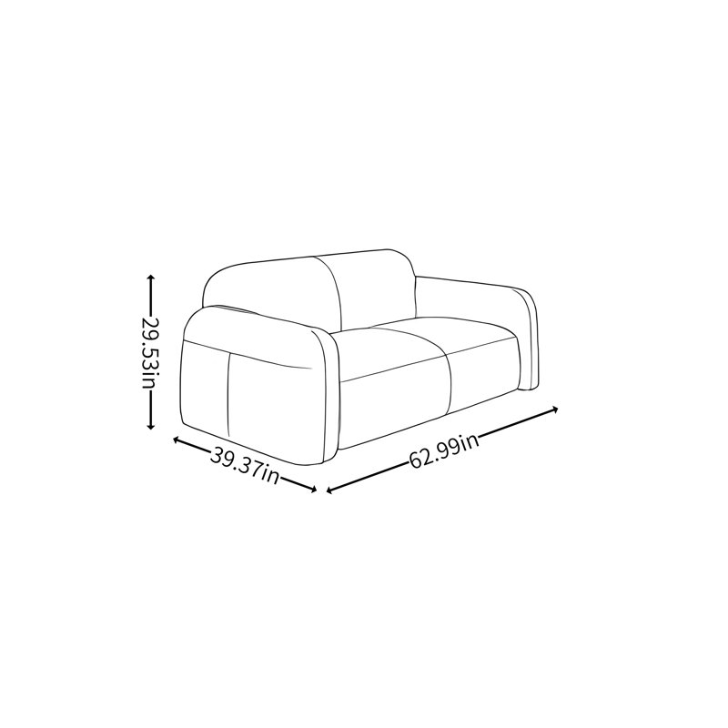 Contemporary Straight - lined Brown Sofa