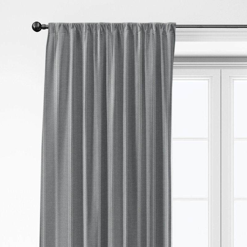 Ensemble de 2 rideaux en coton gris Shay, L 50 po x L 60 po