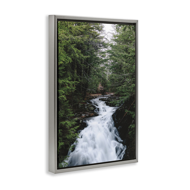 Cadre flottant en cascade Endless Cascade, design par Sean Greenough, Cadre flottant gris lustré, H 25 po x l 17 po