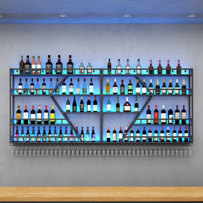 Luxury Iron Wine Rack by L Wall-hanging Wine Rhythm