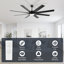 Ventilateur de plafond 72 pales de 72 pouces avec lumières et télécommande, ventilateur moderne noir avec moteur à courant continu réversible