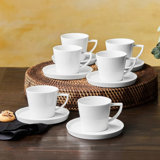 Karaca Salvare New Generation Bone Tea Cup and Saucer, 260ml, White