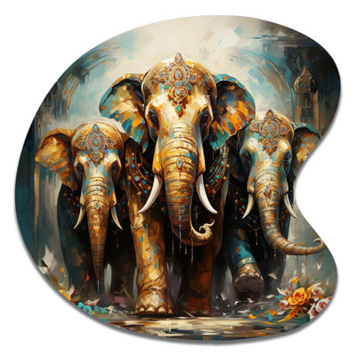 Tomika - Asian Art Drop Shape Assymterical Metal Wall Art