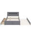 Grand lit plateforme en bois avec rangement à DEL, 2 tiroirs et 1 lit gigogne simple-114344355