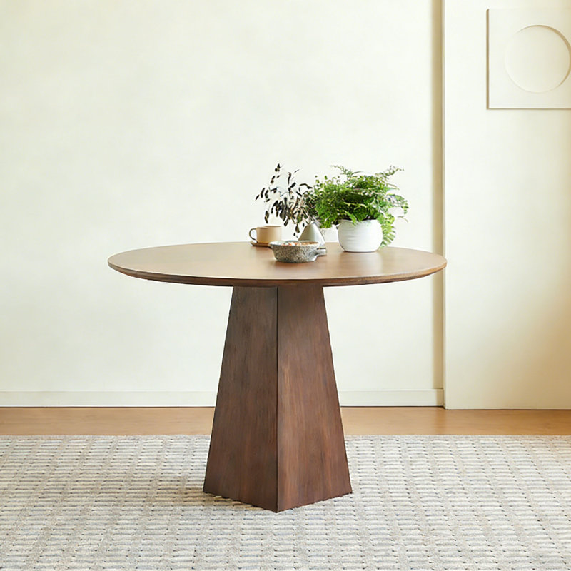 Solid Wood Round Dining Table, 29.5"H x 39.4"L x 39.4"W